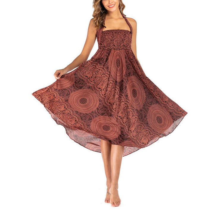 Buddha Stones Two Style Wear Boho Compass Rose Flower Skirt Dress - image 35