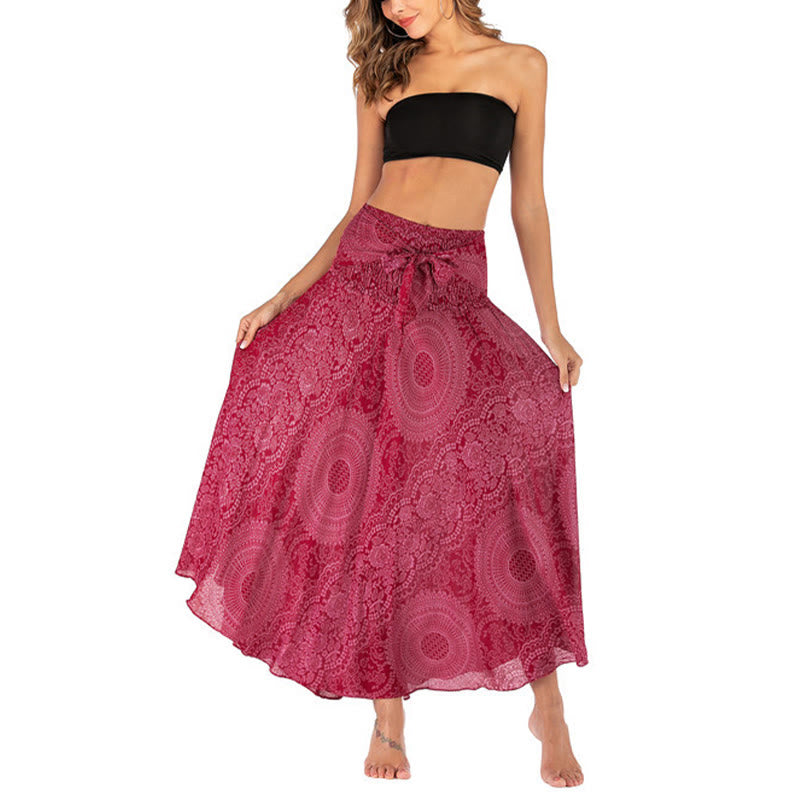 Buddha Stones Two Style Wear Boho Compass Rose Flower Skirt Dress - image 25