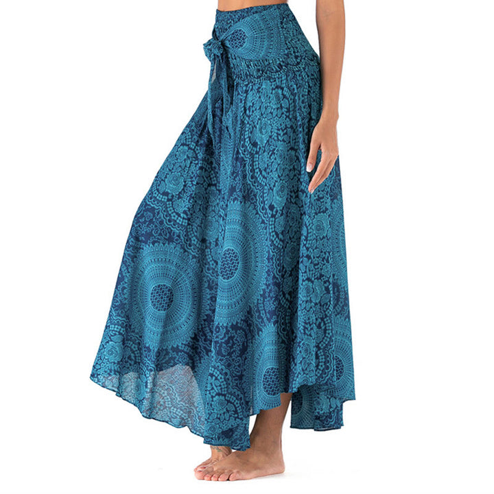 Buddha Stones Two Style Wear Boho Compass Rose Flower Skirt Dress - LightSkyBlue - US4-12，UK/AU8-16，EU36-44 (F) - image 12