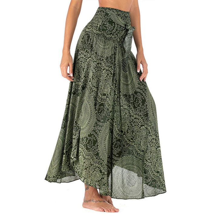 Buddha Stones Two Style Wear Boho Compass Rose Flower Skirt Dress