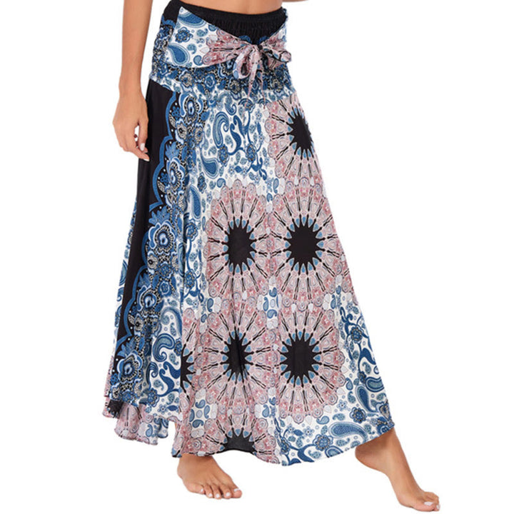 Buddha Stones Two Style Wear Bohemian Mandala Flower Water Drop Lace-up Skirt Dress - Pink - US4-12，UK/AU8-16，EU36-44 (F) - image 8