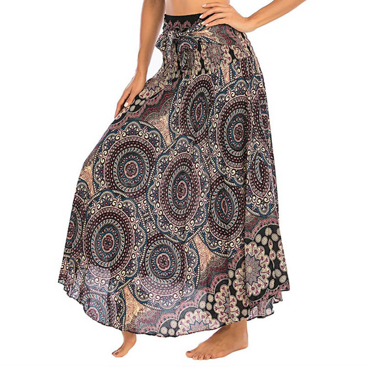 Buddha Stones Two Style Wear Bohemian Mandala Flower Lace-up Skirt Dress - BurlyWood - US4-12，UK/AU8-16，EU36-44 (F) - image 10