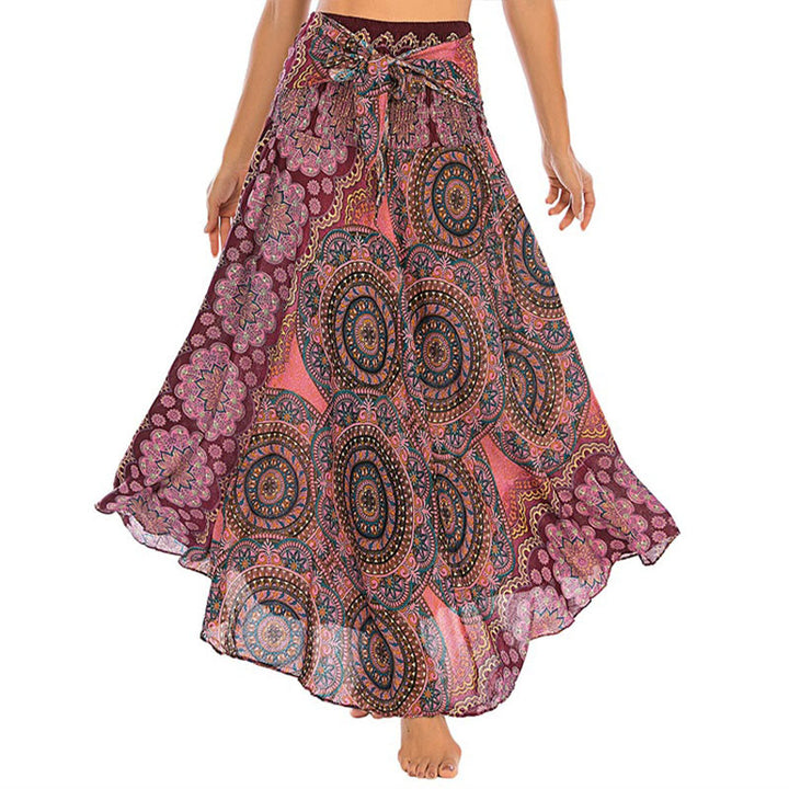 Buddha Stones Two Style Wear Bohemian Mandala Flower Lace-up Skirt Dress - LightSalmon - US4-12，UK/AU8-16，EU36-44 (F) - image 20
