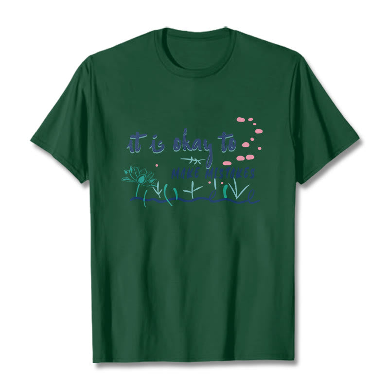 Buddha Stones It Is Okay To Make Mistakes Tee T-shirt - ForestGreen - 2XL - image 11