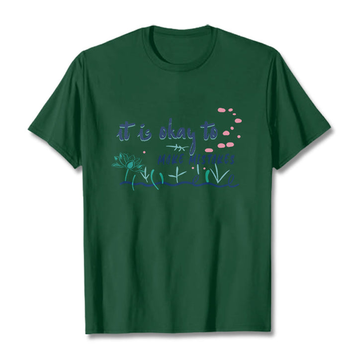 Buddha Stones It Is Okay To Make Mistakes Tee T-shirt - ForestGreen - 2XL - image 11