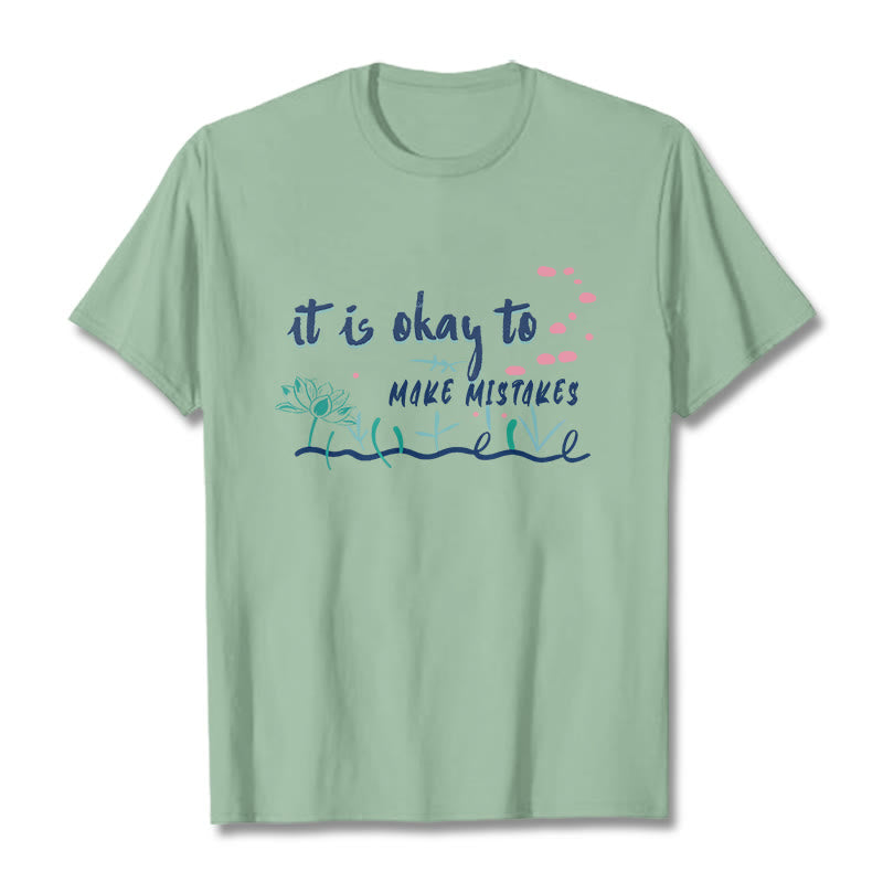 Buddha Stones It Is Okay To Make Mistakes Tee T-shirt - PaleGreen - 2XL - image 15