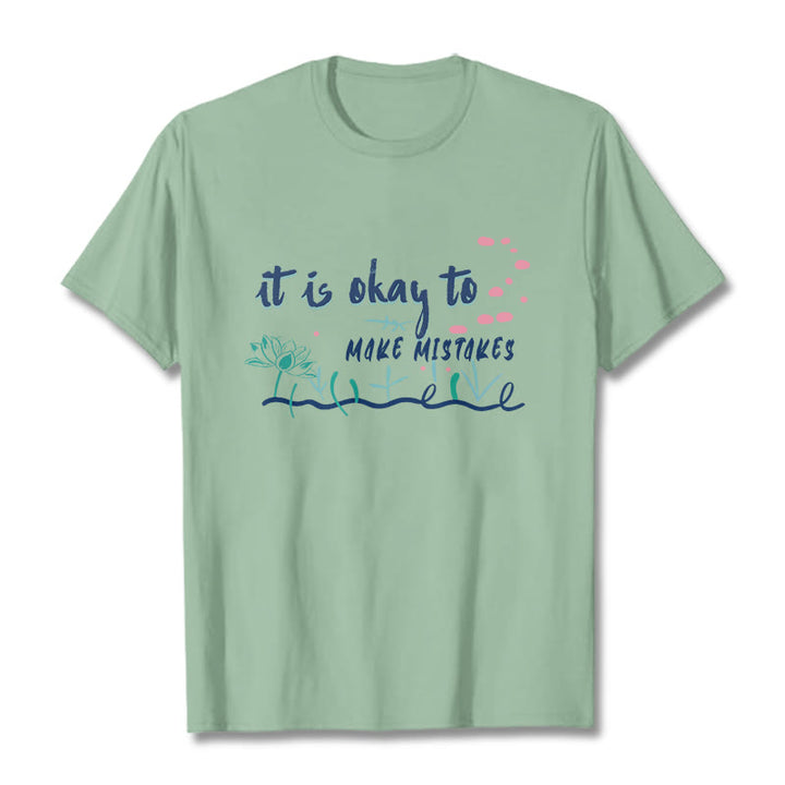Buddha Stones It Is Okay To Make Mistakes Tee T-shirt - PaleGreen - 2XL - image 15
