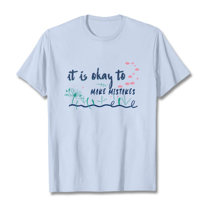 Buddha Stones It Is Okay To Make Mistakes Tee T-shirt - LightCyan - 2XL - image 1