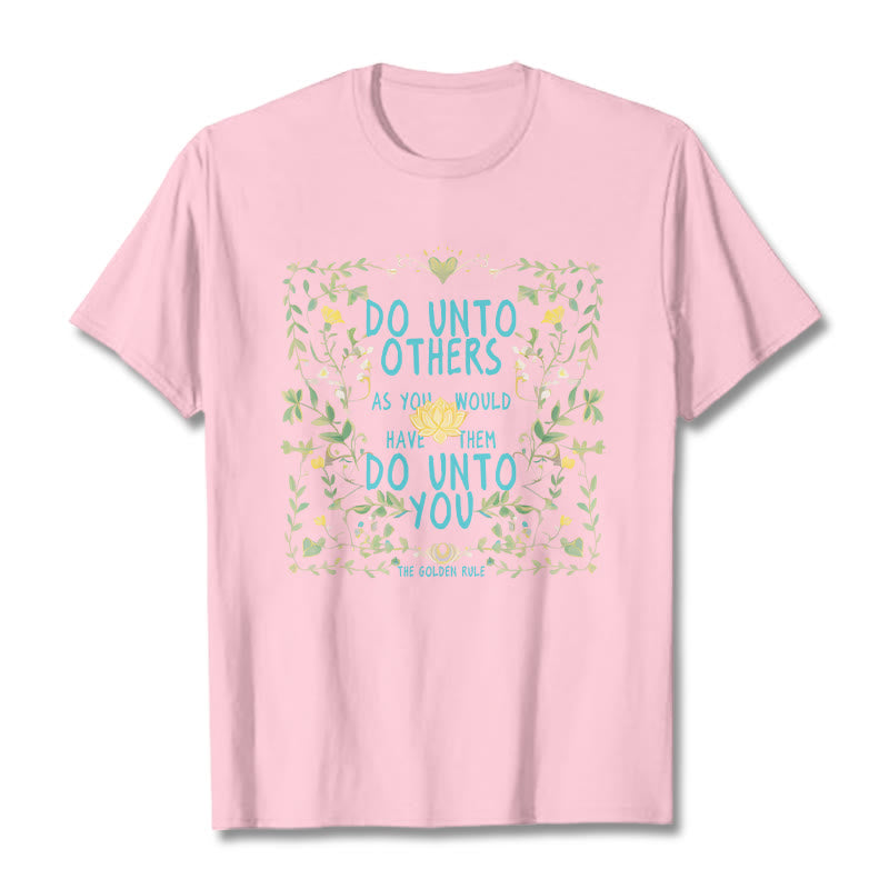 Buddha Stones The Golden Rule Lotus Tee T-shirt - LightPink - 2XL - image 14