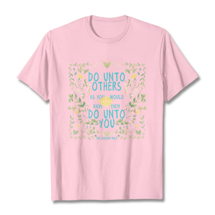 Buddha Stones The Golden Rule Lotus Tee T-shirt - LightPink - 2XL - image 14