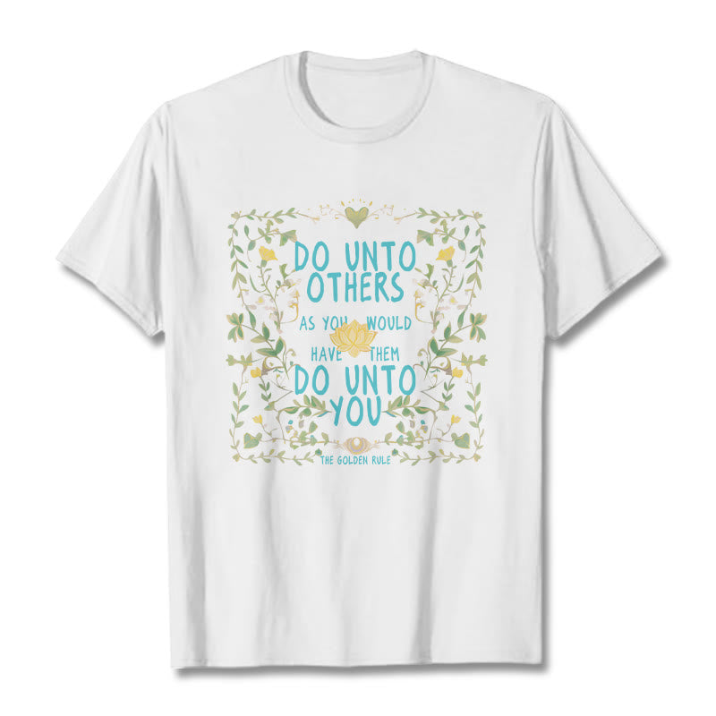 Buddha Stones The Golden Rule Lotus Tee T-shirt - White - 2XL - image 3