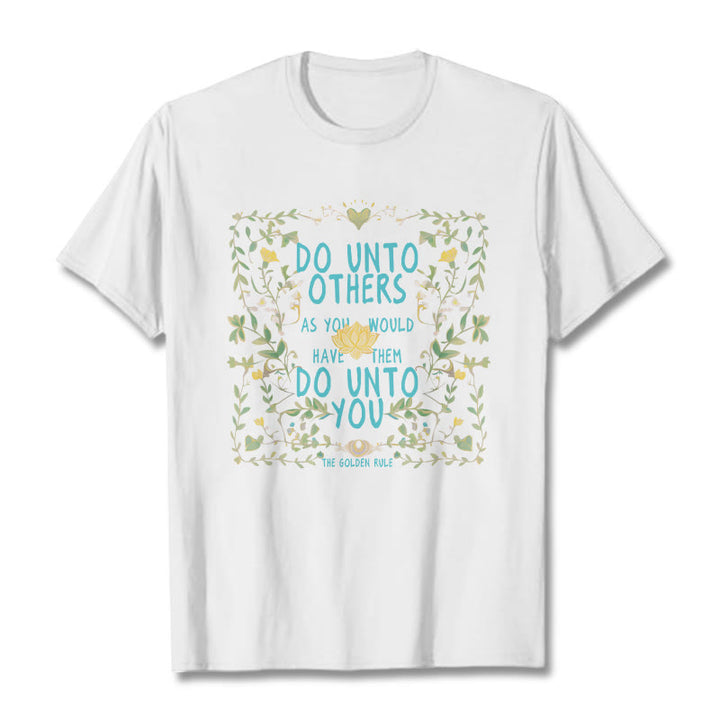 Buddha Stones The Golden Rule Lotus Tee T-shirt - White - 2XL - image 3