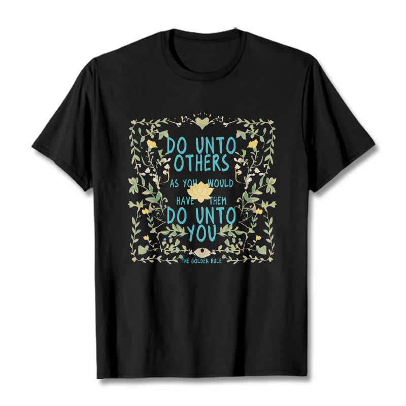 Buddha Stones The Golden Rule Lotus Tee T-shirt - Black - 2XL - image 6