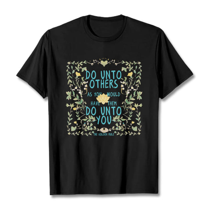 Buddha Stones The Golden Rule Lotus Tee T-shirt - Black - 2XL - image 6