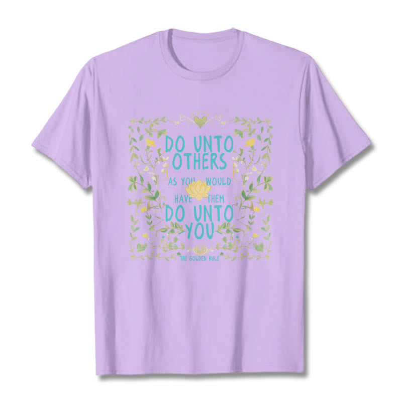 Buddha Stones The Golden Rule Lotus Tee T-shirt - Plum - 2XL - image 16