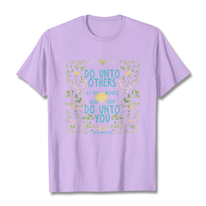 Buddha Stones The Golden Rule Lotus Tee T-shirt - Plum - 2XL - image 16