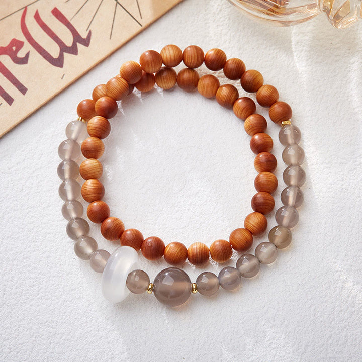 Buddha Stones Natural Thuja Sutchuenensis Optimistic Bracelet