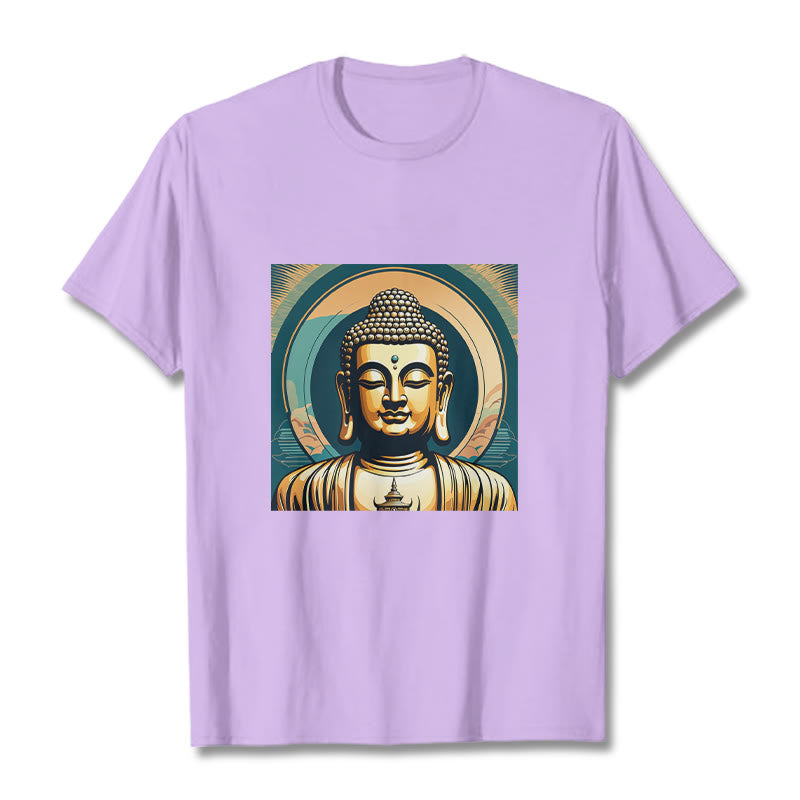 Buddha Stones Aura Golden Buddha Tee T-shirt - Plum - 2XL - image 16