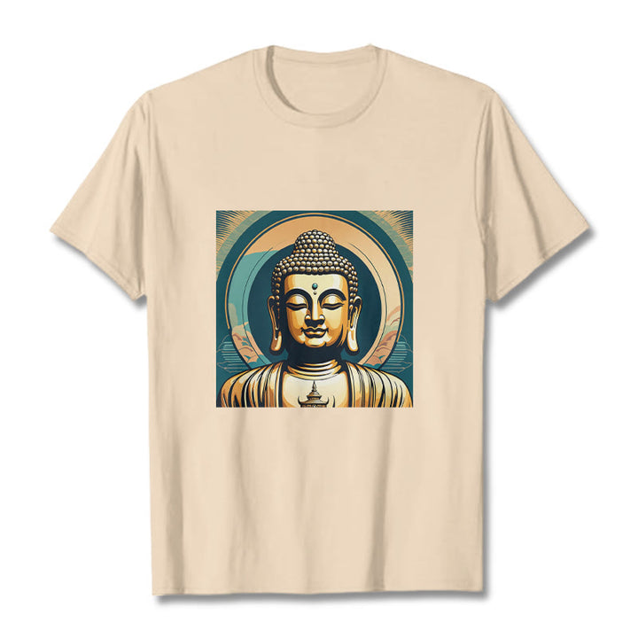 Buddha Stones Aura Golden Buddha Tee T-shirt - Bisque - 2XL - image 8
