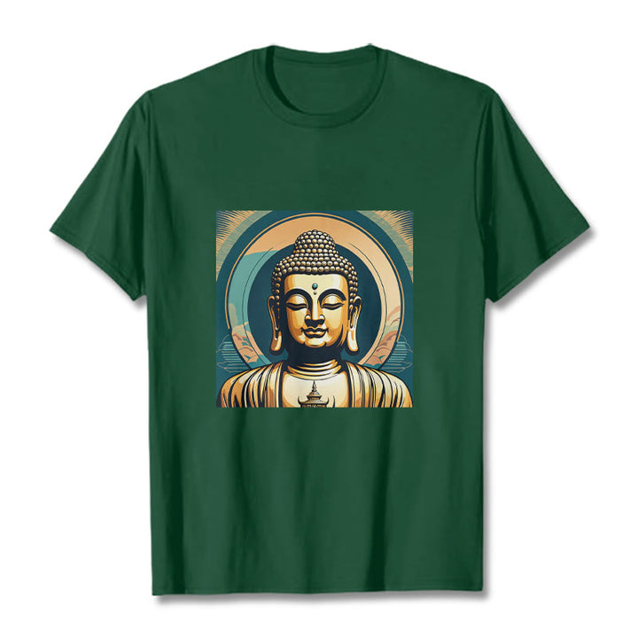 Buddha Stones Aura Golden Buddha Tee T-shirt - ForestGreen - 2XL - image 10