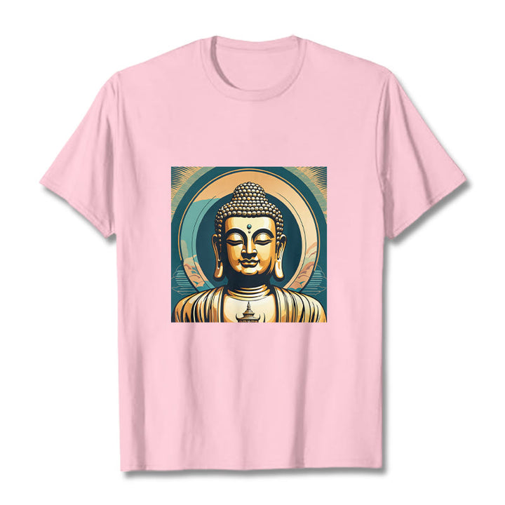 Buddha Stones Aura Golden Buddha Tee T-shirt - LightPink - 2XL - image 12