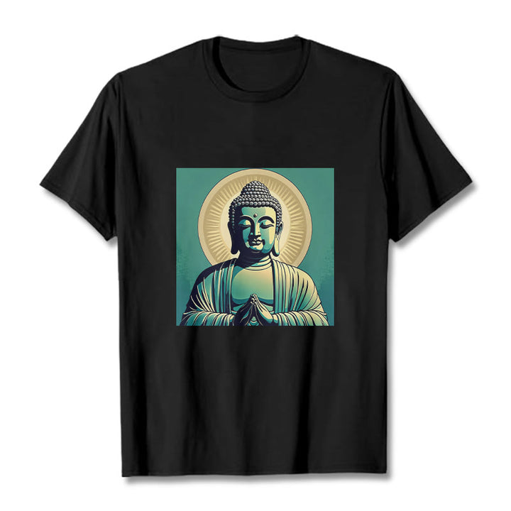 Buddha Stones Aura Green Buddha Tee T-shirt - Black - 2XL - image 6