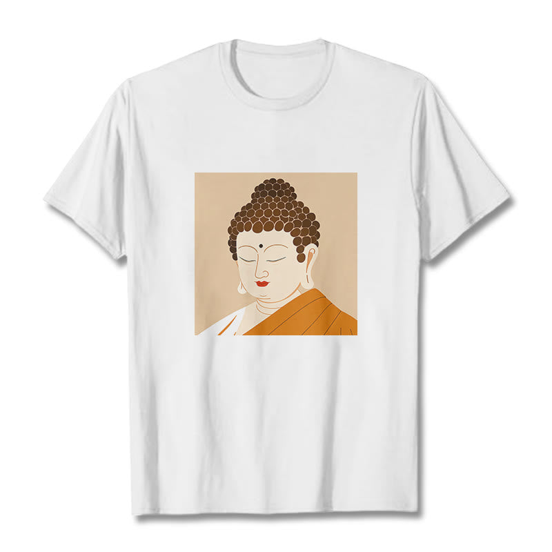 Buddha Stones Close Eyes And Relax Buddha Tee T-shirt - White - 2XL - image 1