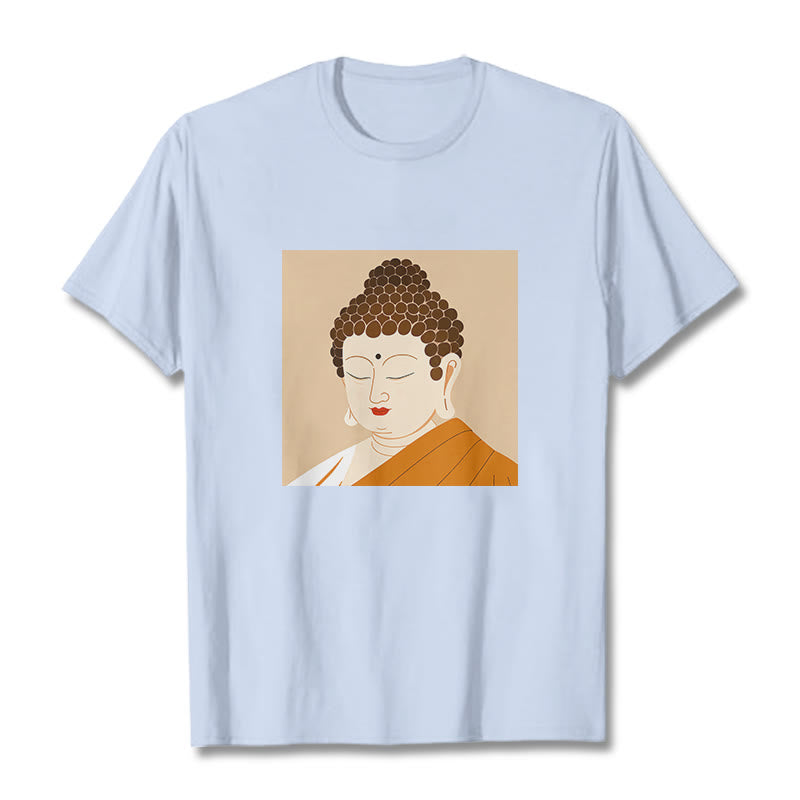 Buddha Stones Close Eyes And Relax Buddha Tee T-shirt - LightCyan - 2XL - image 18