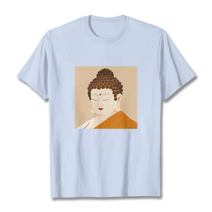 Buddha Stones Close Eyes And Relax Buddha Tee T-shirt - LightCyan - 2XL - image 18