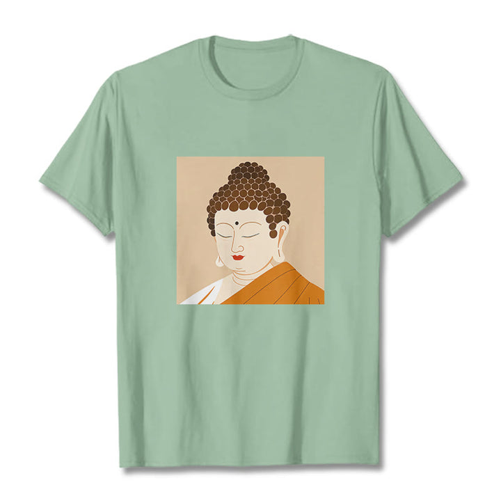 Buddha Stones Close Eyes And Relax Buddha Tee T-shirt - PaleGreen - 2XL - image 14