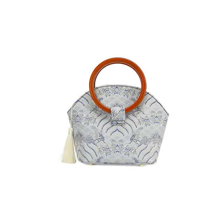 Buddha Stones Auspicious Clouds Shell Print Handbag