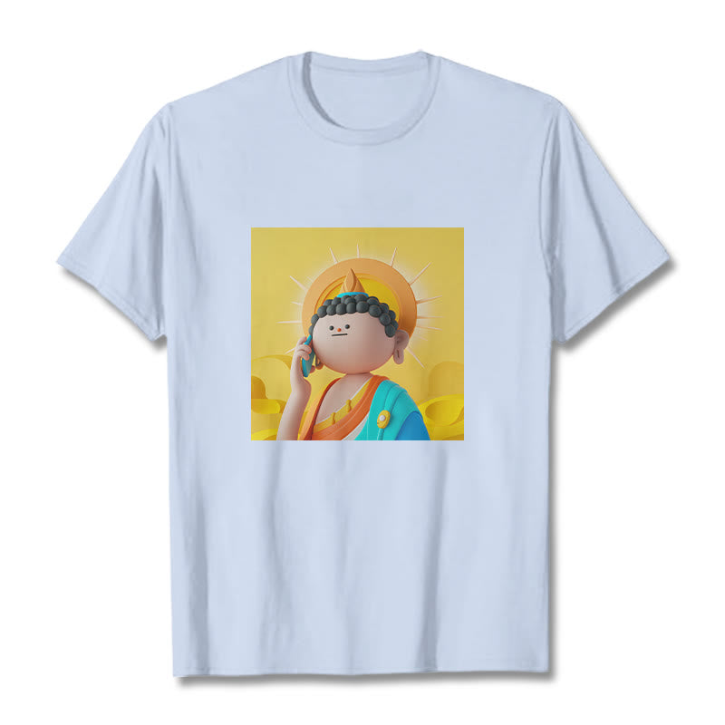 Buddha Stones Buddha Picks Up The Phone Tee T-shirt