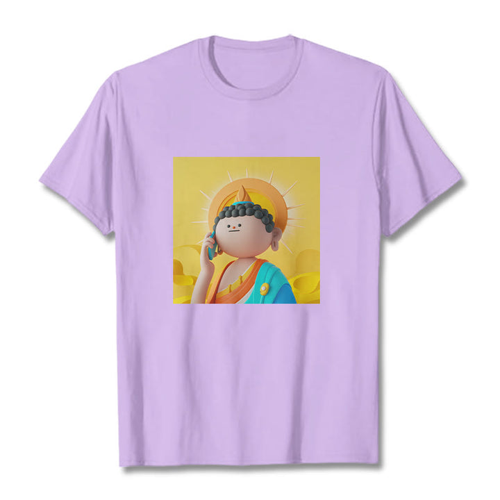 Buddha Stones Buddha Picks Up The Phone Tee T-shirt