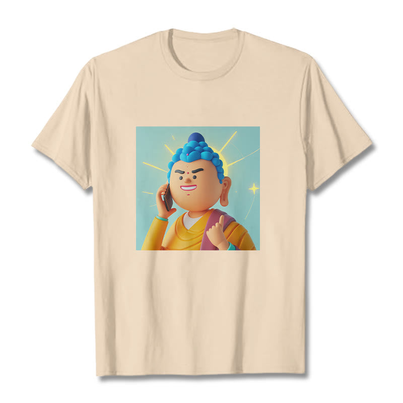 Buddha Stones Funny Cartoon Buddha Tee T-shirt - Bisque - 2XL - image 13