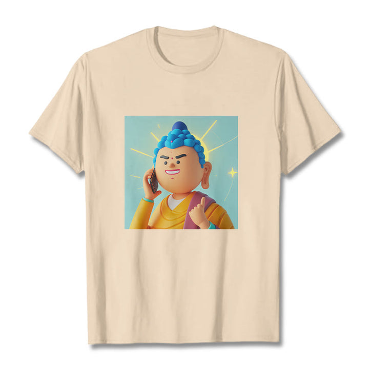 Buddha Stones Funny Cartoon Buddha Tee T-shirt - Bisque - 2XL - image 13