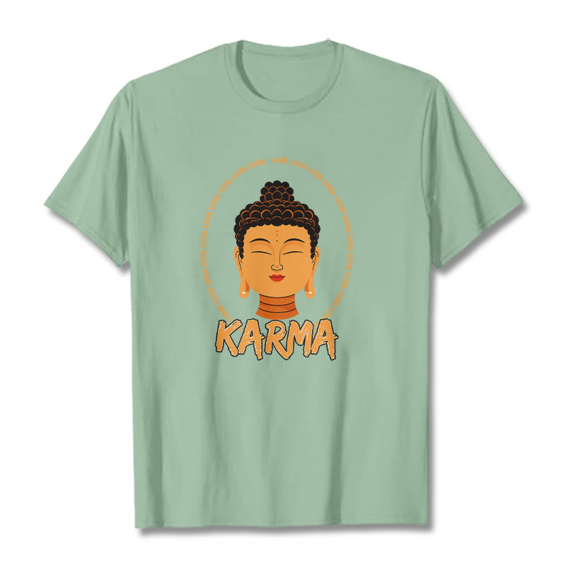 Buddha Stones Karma Buddha Tee T-shirt - PaleGreen - 2XL - image 15