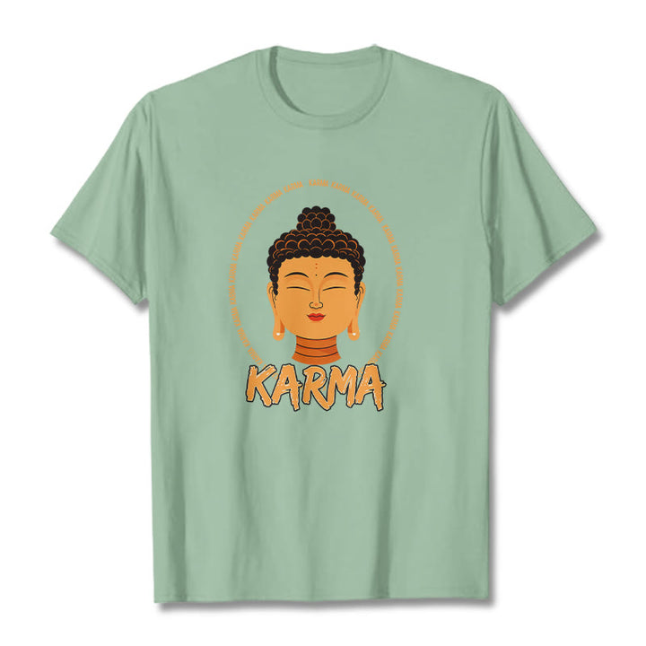 Buddha Stones Karma Buddha Tee T-shirt - PaleGreen - 2XL - image 15