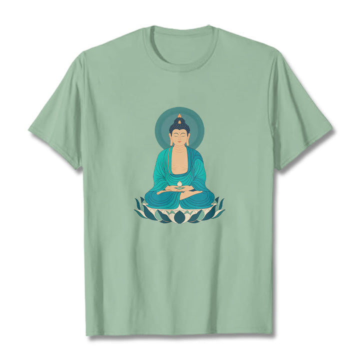 Buddha Stones Lotus Meditation Buddha Tee T-shirt