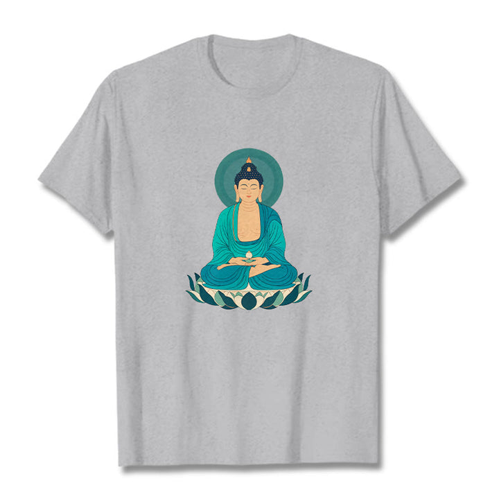 Buddha Stones Lotus Meditation Buddha Tee T-shirt - LightGrey - 2XL - image 19