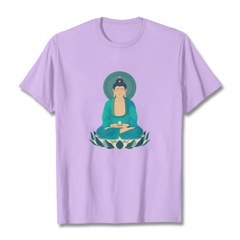 Buddha Stones Lotus Meditation Buddha Tee T-shirt - Plum - 2XL - image 15