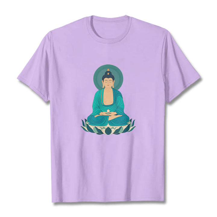 Buddha Stones Lotus Meditation Buddha Tee T-shirt - Plum - 2XL - image 15
