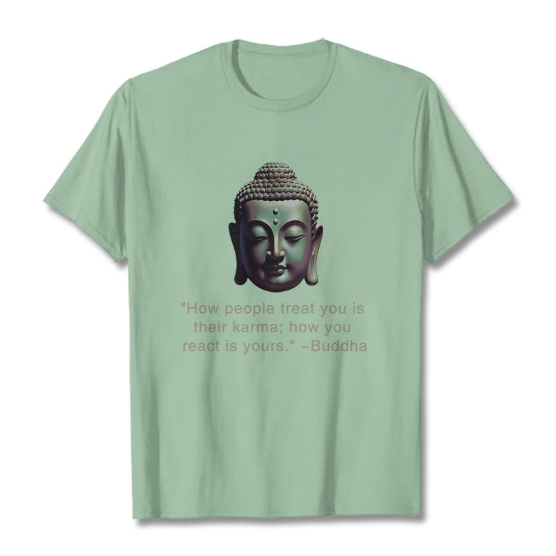 Buddha Stones How People Treat You Is Their Karma Buddha Tee T-shirt - PaleGreen - 2XL - image 15
