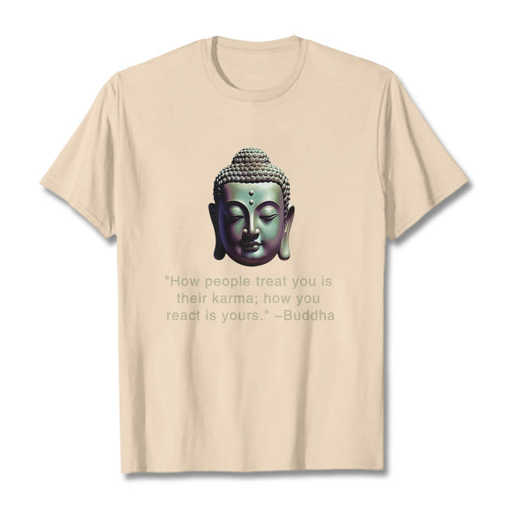 Buddha Stones How People Treat You Is Their Karma Buddha Tee T-shirt - Bisque - 2XL - image 17
