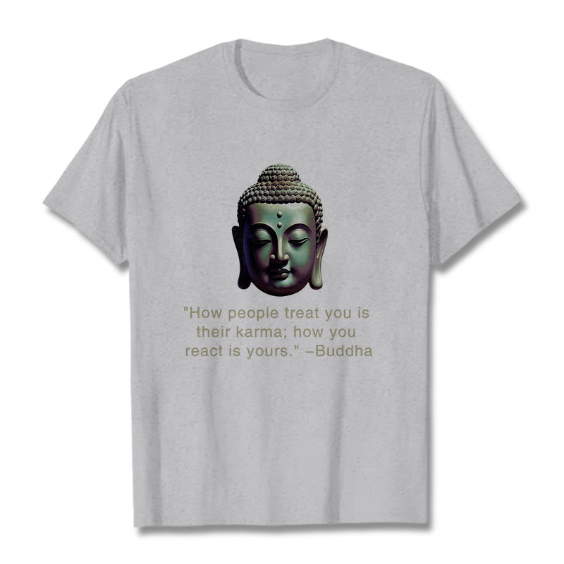 Buddha Stones How People Treat You Is Their Karma Buddha Tee T-shirt - LightGrey - 2XL - image 19