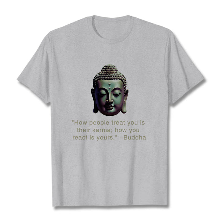 Buddha Stones How People Treat You Is Their Karma Buddha Tee T-shirt - LightGrey - 2XL - image 19