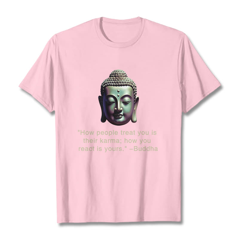 Buddha Stones How People Treat You Is Their Karma Buddha Tee T-shirt - LightPink - 2XL - image 9