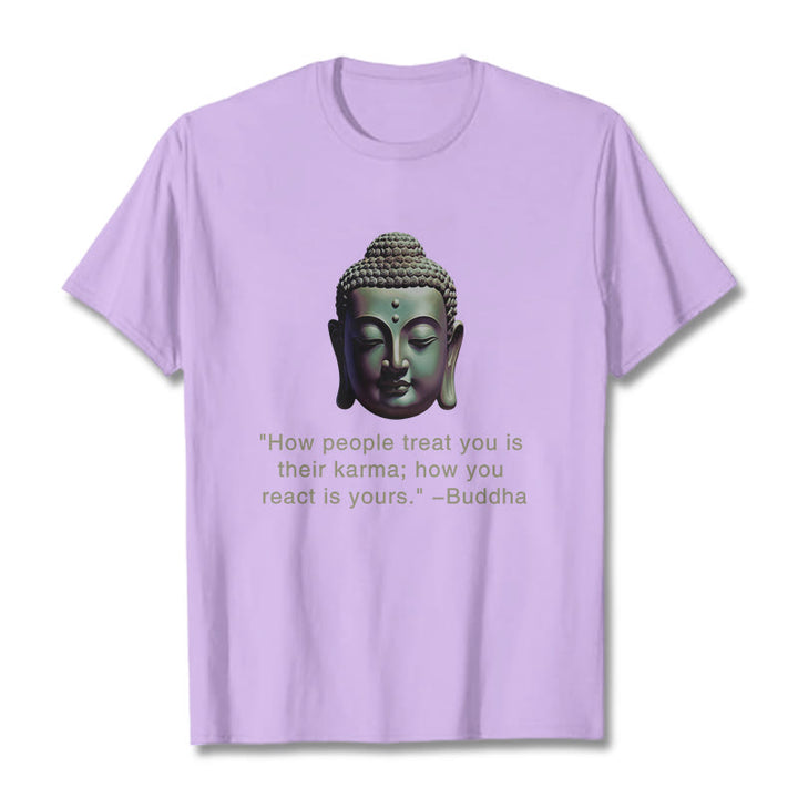 Buddha Stones How People Treat You Is Their Karma Buddha Tee T-shirt - Plum - 2XL - image 13