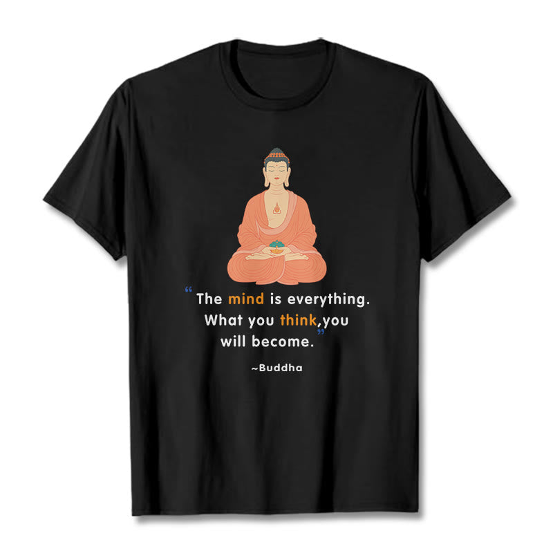 Buddha Stones The Mind Is Everything Meditation Buddha Tee T-shirt - Black - 2XL - image 6