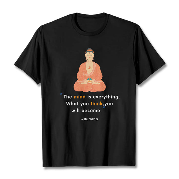 Buddha Stones The Mind Is Everything Meditation Buddha Tee T-shirt - Black - 2XL - image 6