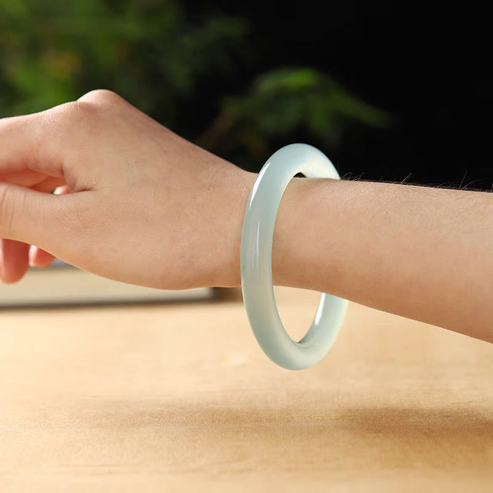 Buddha Stones Blue Chalcedony Emotional Balance Energy Bracelet Bangle - image 1